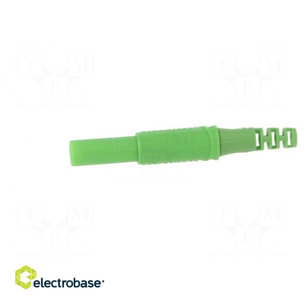Plug | 4mm banana | 32A | 1kVDC | green | insulated | Overall len: 44.7mm paveikslėlis 3