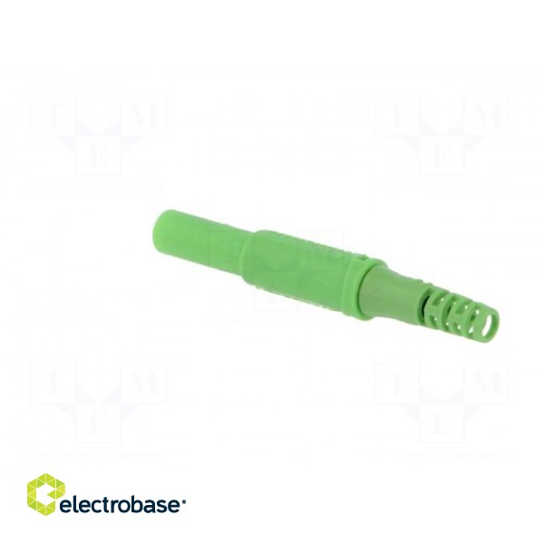 Plug | 4mm banana | 32A | 1kVDC | green | insulated | Overall len: 44.7mm фото 4