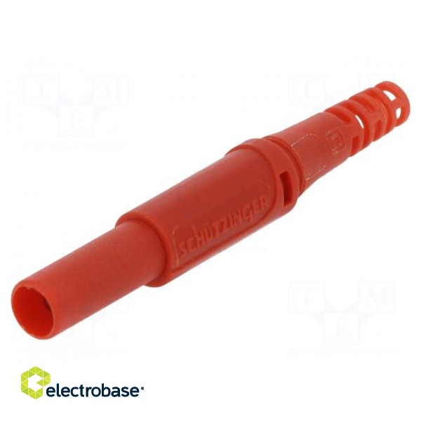 Plug | 4mm banana | 32A | 1kVDC | red | insulated | Max.wire diam: 2.5mm image 1