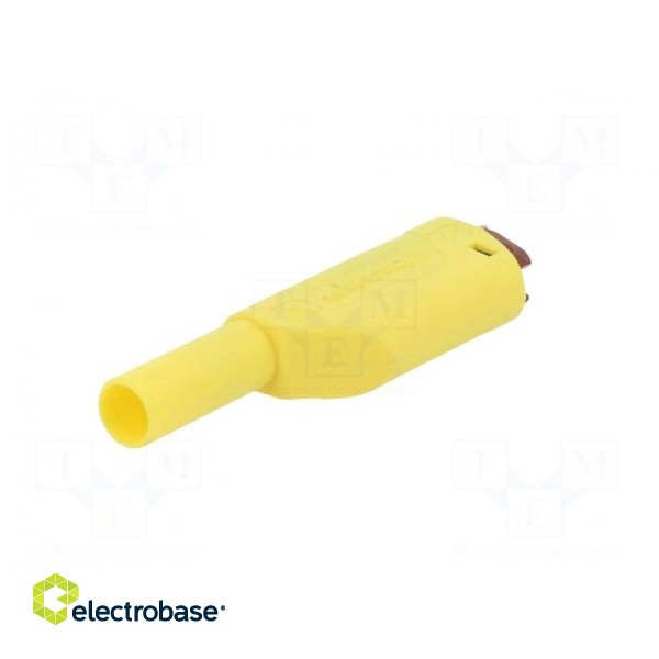 Plug | 4mm banana | 32A | 1kV | yellow | insulated | Max.wire diam: 4mm image 2