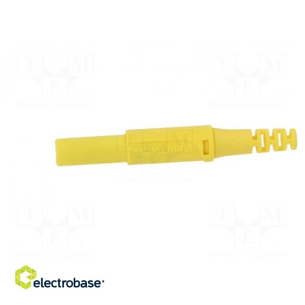Plug | 4mm banana | 32A | 1kVDC | yellow | insulated | Mounting: on cable image 3