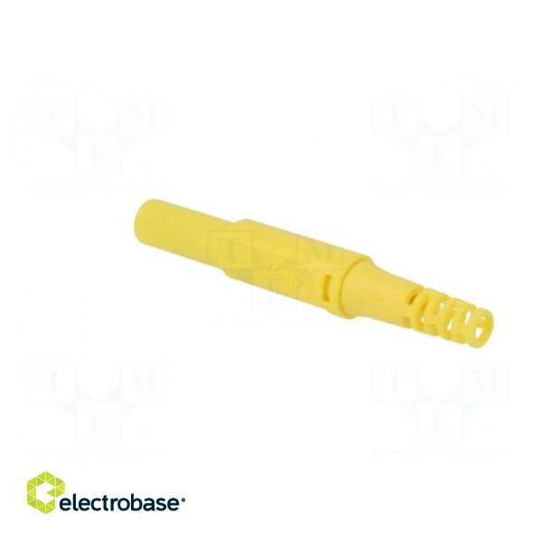 Plug | 4mm banana | 32A | 1kVDC | yellow | insulated | Mounting: on cable image 4