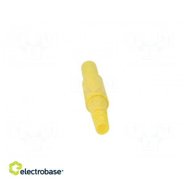 Plug | 4mm banana | 32A | 1kVDC | yellow | insulated | Mounting: on cable image 5
