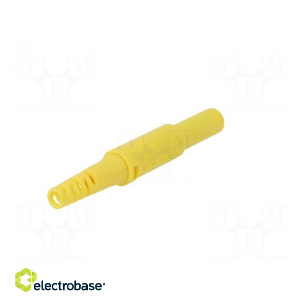 Plug | 4mm banana | 32A | 1kVDC | yellow | insulated | Mounting: on cable image 6