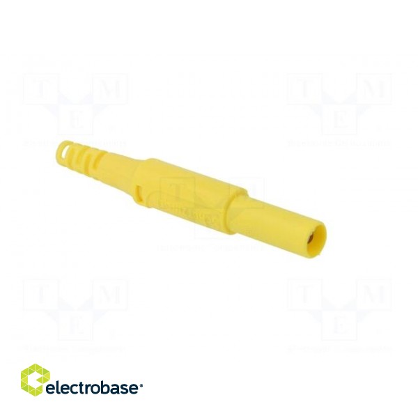 Plug | 4mm banana | 32A | 1kVDC | yellow | insulated | Mounting: on cable image 8