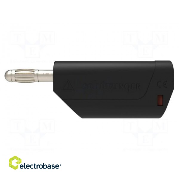 Plug | 4mm banana | 32A | 30VAC | 60VDC | black | Max.wire diam: 4mm