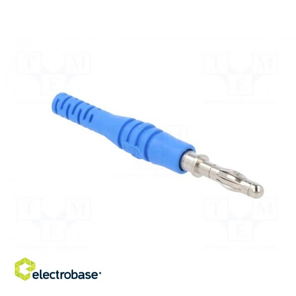 Plug | 4mm banana | 32A | 30VAC | 60VDC | blue | non-insulated | 2.5mm2 paveikslėlis 8