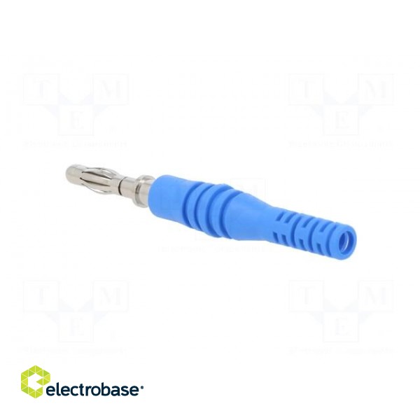 Plug | 4mm banana | 32A | 30VAC | 60VDC | blue | non-insulated | 2.5mm2 фото 4