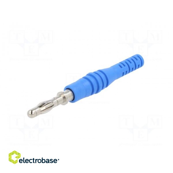 Plug | 4mm banana | 32A | 30VAC | 60VDC | blue | non-insulated | 2.5mm2 paveikslėlis 2