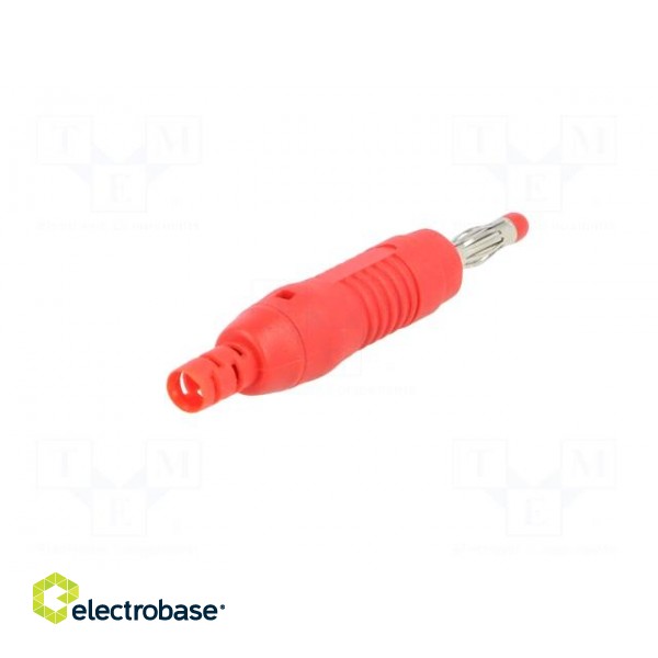 Plug | 4mm banana | 32A | 30VAC | 60VDC | red | 68.3mm | Mounting: on cable image 6