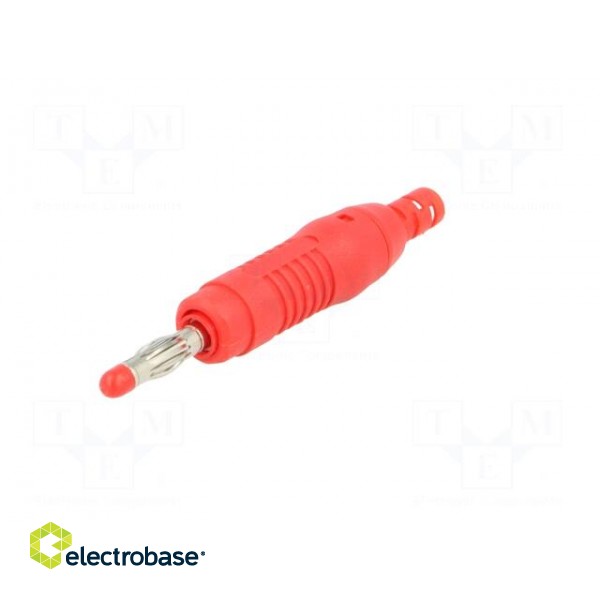 Plug | 4mm banana | 32A | 30VAC | 60VDC | red | 68.3mm | Mounting: on cable image 2
