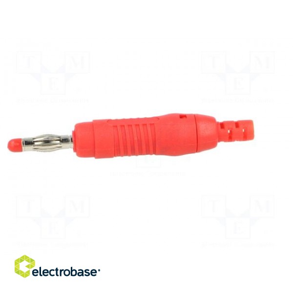 Plug | 4mm banana | 32A | 30VAC | 60VDC | red | 68.3mm | Mounting: on cable image 3