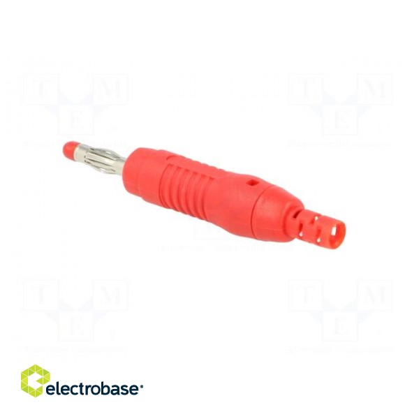 Plug | 4mm banana | 32A | 30VAC | 60VDC | red | 68.3mm | Mounting: on cable image 4