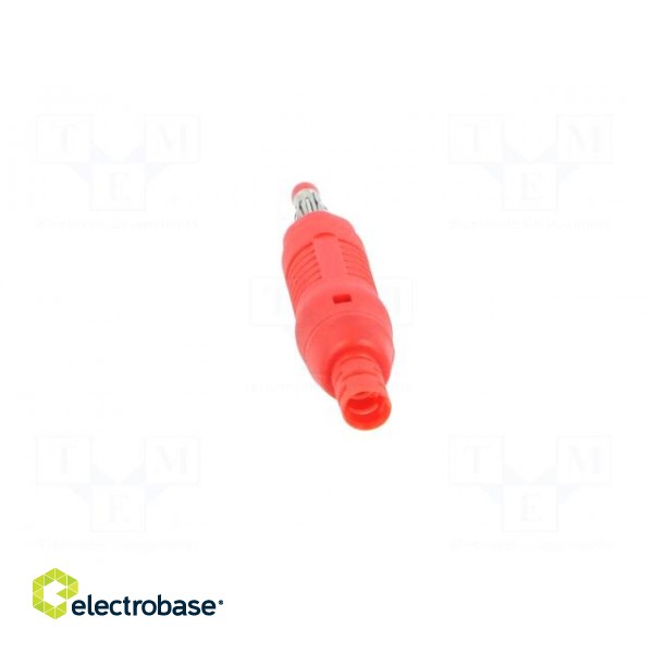 Plug | 4mm banana | 32A | 30VAC | 60VDC | red | 68.3mm | Mounting: on cable фото 5