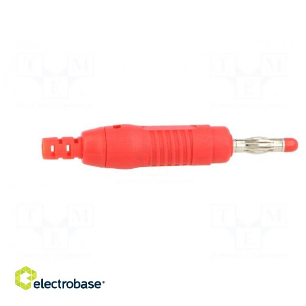 Plug | 4mm banana | 32A | 30VAC | 60VDC | red | 68.3mm | Mounting: on cable image 7