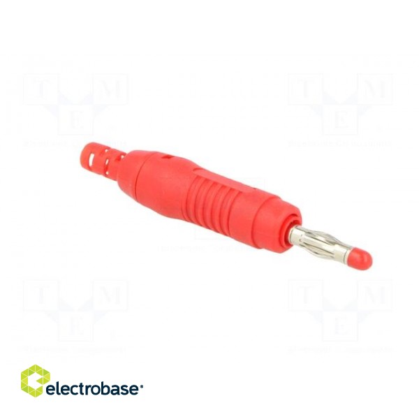 Plug | 4mm banana | 32A | 30VAC | 60VDC | red | 68.3mm | Mounting: on cable фото 8