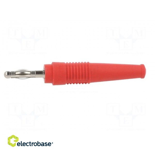 Plug | 4mm banana | 32A | 30VAC | 60VDC | red | non-insulated | 2.5mm2 paveikslėlis 3