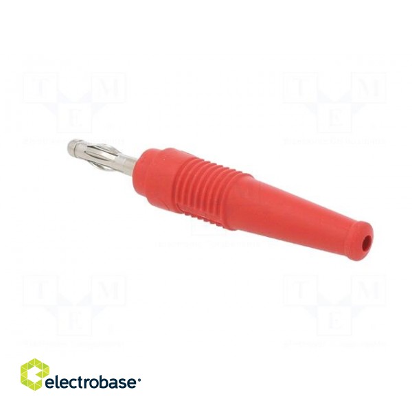 Plug | 4mm banana | 32A | 30VAC | 60VDC | red | non-insulated | 2.5mm2 фото 4