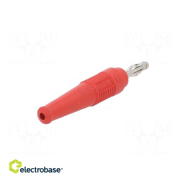 Plug | 4mm banana | 32A | 30VAC | 60VDC | red | non-insulated | 2.5mm2 paveikslėlis 6