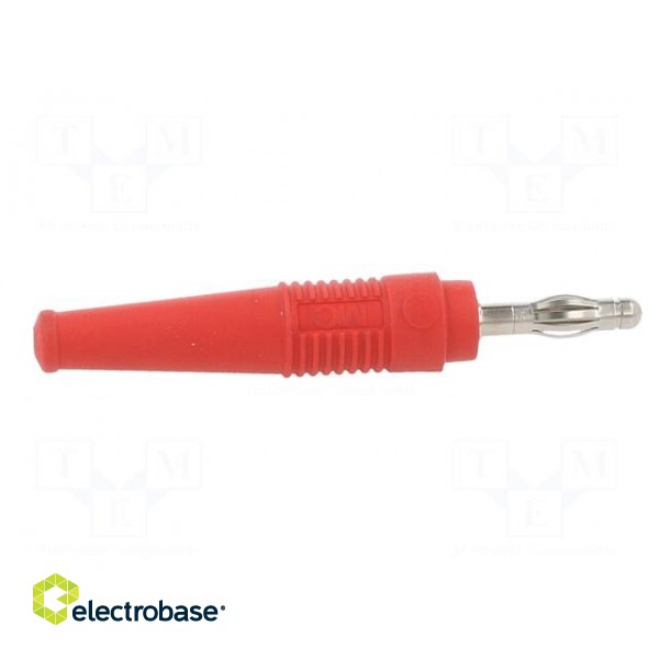 Plug | 4mm banana | 32A | 30VAC | 60VDC | red | non-insulated | 2.5mm2 фото 7