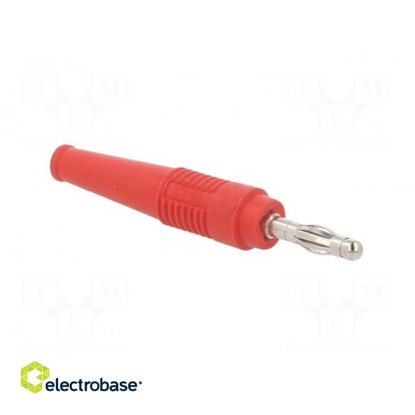 Plug | 4mm banana | 32A | 30VAC | 60VDC | red | non-insulated | 2.5mm2 фото 8