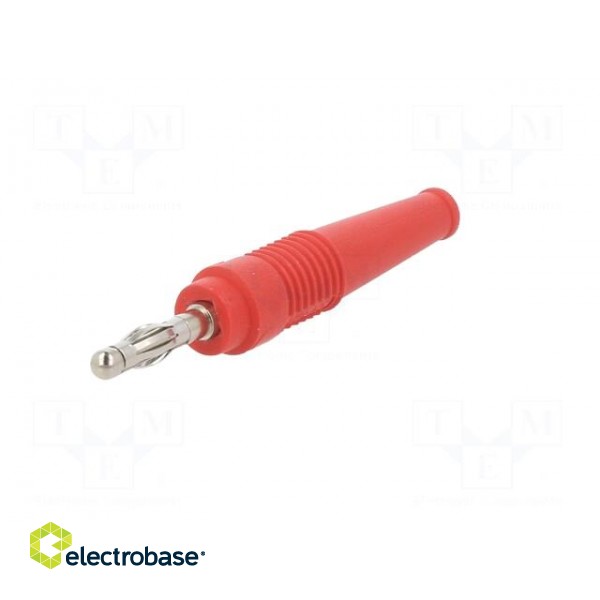 Plug | 4mm banana | 32A | 30VAC | 60VDC | red | non-insulated | 2.5mm2 paveikslėlis 2