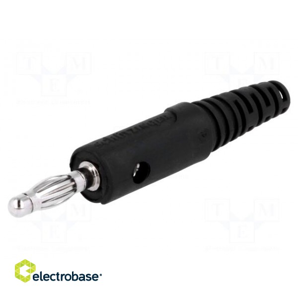 Plug | 4mm banana | 32A | 60VDC | black | Max.wire diam: 2.8mm paveikslėlis 1