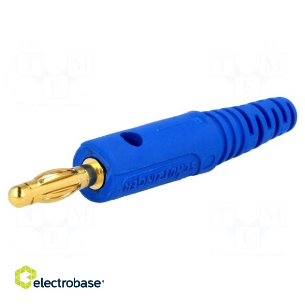 Plug | 4mm banana | 32A | 60VDC | blue | Max.wire diam: 2.8mm image 1