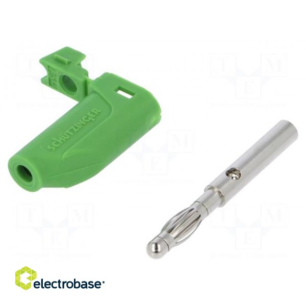 Plug | 4mm banana | 32A | 70VDC | green | Max.wire diam: 4mm | 2.5mm2 image 1