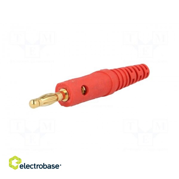 Plug | 4mm banana | 32A | 60VDC | red | Max.wire diam: 2.8mm paveikslėlis 2