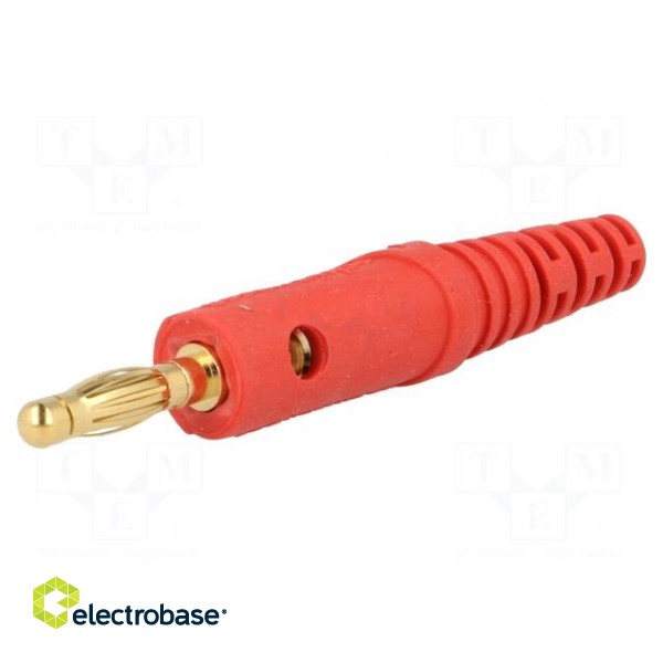 Plug | 4mm banana | 32A | 33VAC | 70VDC | red | Max.wire diam: 4mm | 2.5mm2 image 1