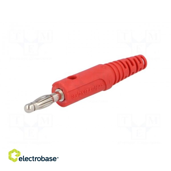 Plug | 4mm banana | 32A | 33VAC | 70VDC | red | Max.wire diam: 4mm | 2.5mm2 image 2