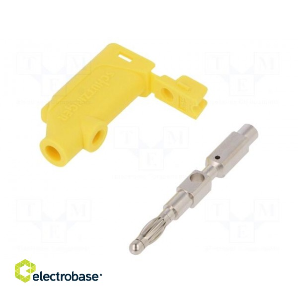 Plug | 4mm banana | 32A | 33VAC | 70VDC | yellow | Max.wire diam: 4mm image 1