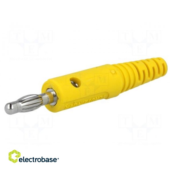 Plug | 4mm banana | 32A | 60VDC | yellow | Max.wire diam: 2.8mm image 1