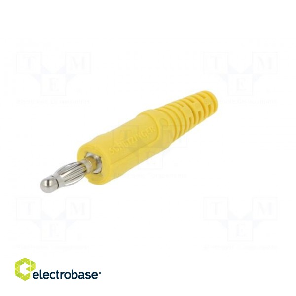 Plug | 4mm banana | 32A | 33VAC | 70VDC | yellow | non-insulated | 2.5mm2 image 2