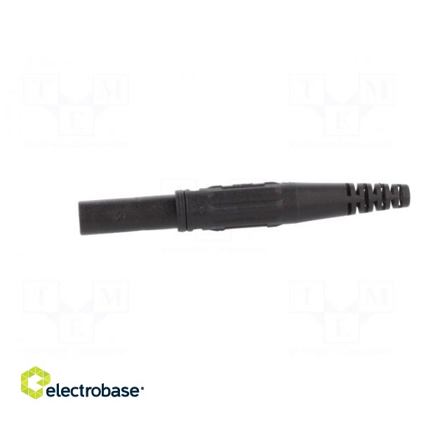 Plug | 4mm banana | 32A | 600V | black | insulated | Mounting: on cable paveikslėlis 3