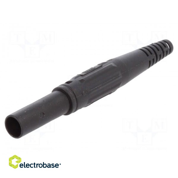 Plug | 4mm banana | 32A | 600V | black | insulated | Mounting: on cable image 1