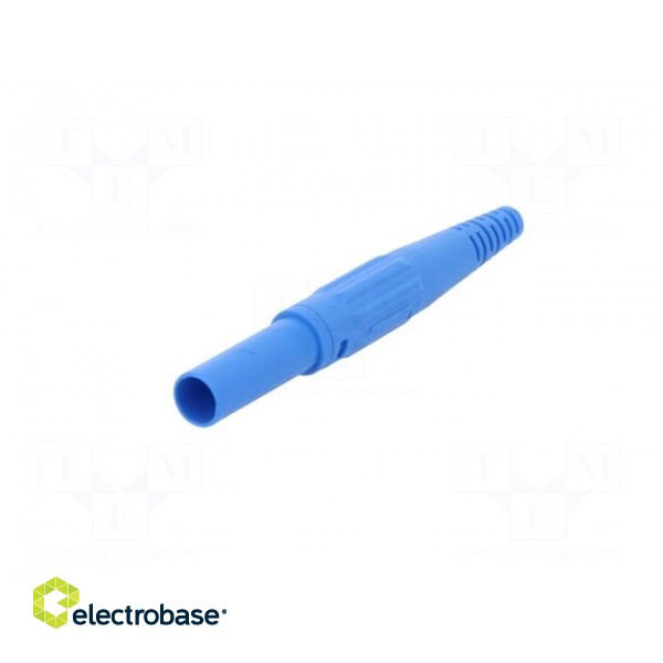 Plug | 4mm banana | 32A | 600V | blue | insulated | Mounting: on cable image 2