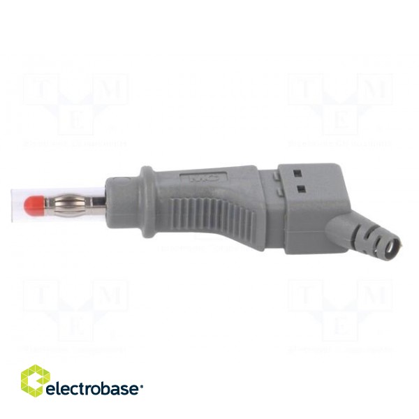 Plug | 4mm banana | 32A | 600V | grey | 2.5mm2 | on cable image 3