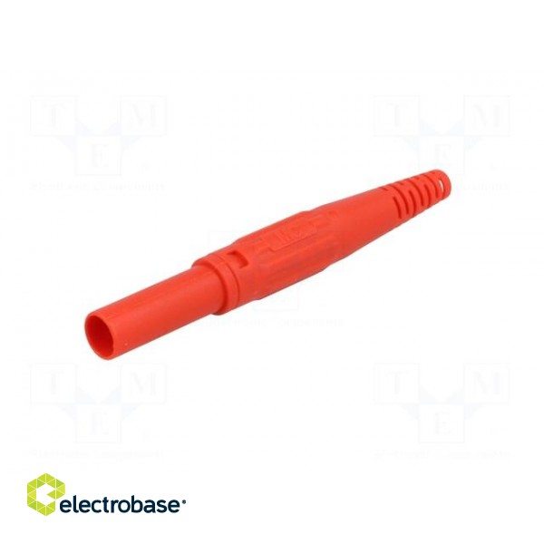 Plug | 4mm banana | 32A | 600V | red | insulated | Plating: nickel plated image 2