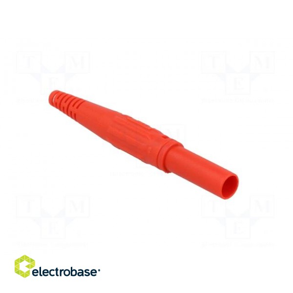 Plug | 4mm banana | 32A | 600V | red | insulated | Plating: nickel plated image 8