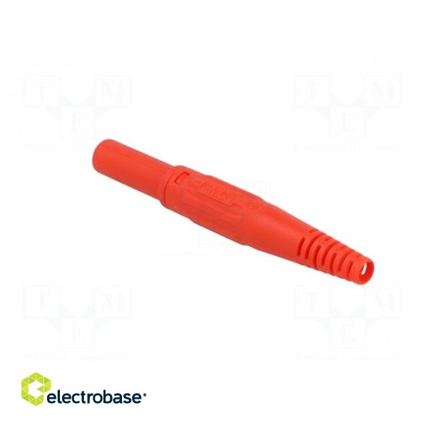 Plug | 4mm banana | 32A | 600V | red | insulated | Plating: nickel plated image 4