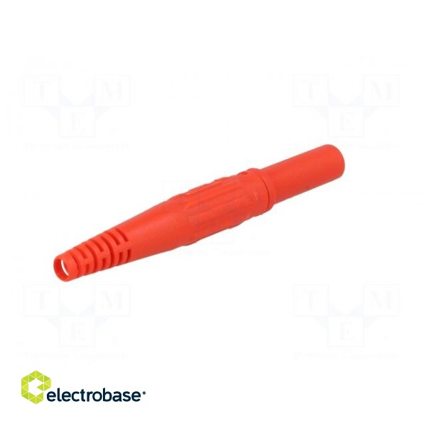 Plug | 4mm banana | 32A | 600V | red | insulated | Plating: nickel plated image 6