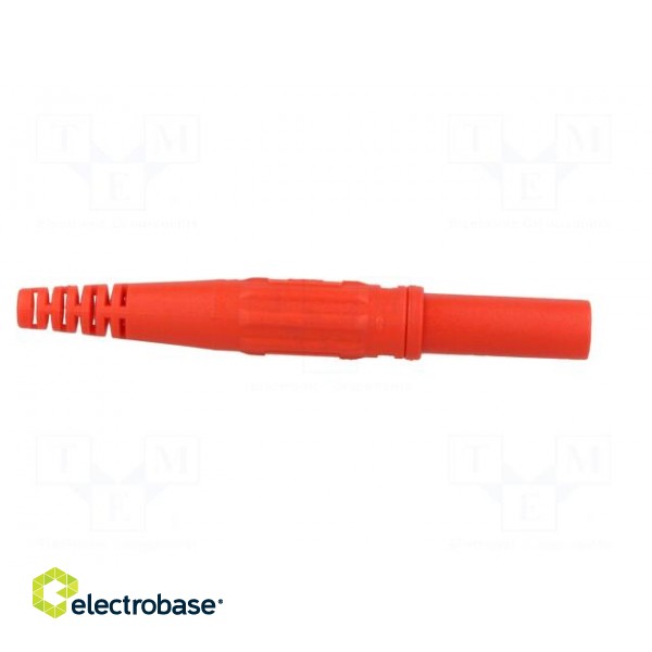 Plug | 4mm banana | 32A | 600V | red | insulated | Plating: nickel plated image 7
