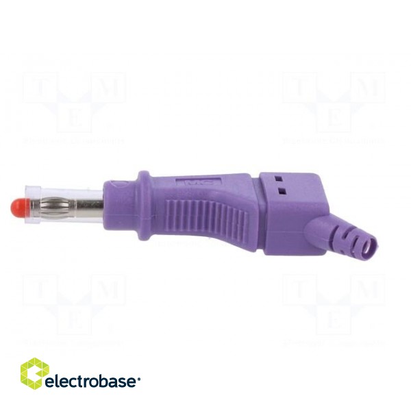 Plug | 4mm banana | 32A | 600V | violet | 2.5mm2 | on cable image 3
