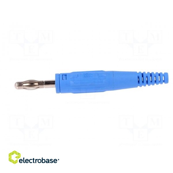 Plug | 4mm banana | 32A | 60V | blue | non-insulated | 2.5mm2 image 3
