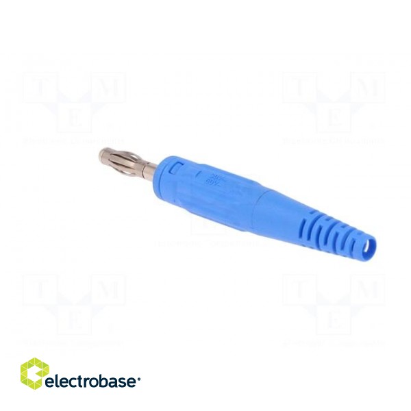 Plug | 4mm banana | 32A | 60V | blue | non-insulated | 2.5mm2 image 4