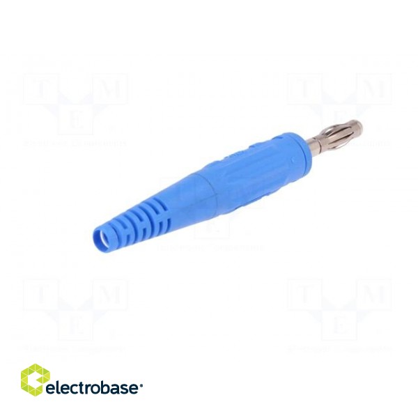 Plug | 4mm banana | 32A | 60V | blue | non-insulated | 2.5mm2 image 6