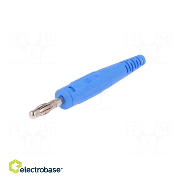 Plug | 4mm banana | 32A | 60V | blue | non-insulated | 2.5mm2 image 2