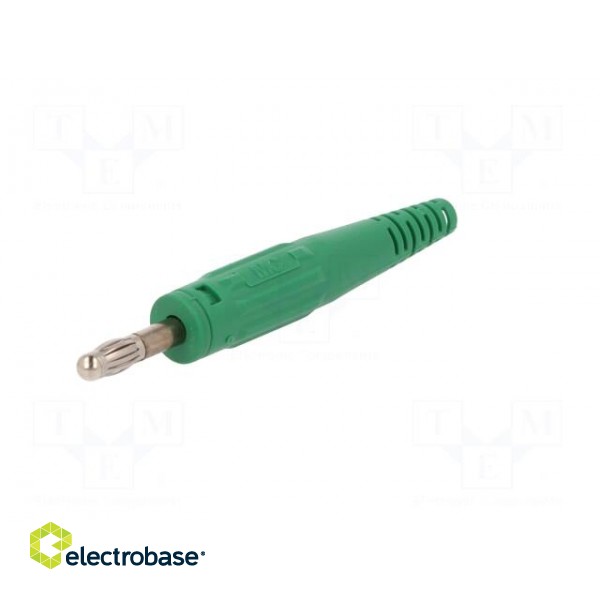 Plug | 4mm banana | 32A | 60V | green | non-insulated | 2.5mm2 | screw image 2